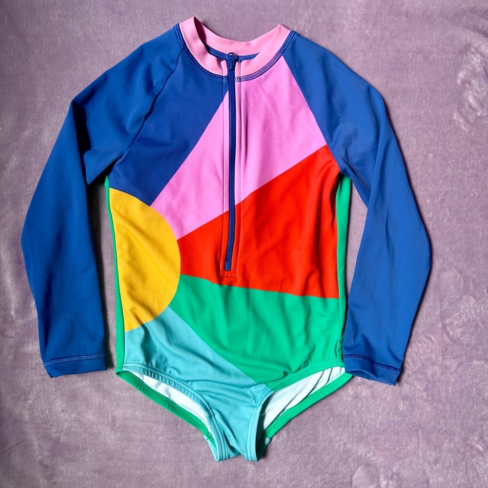 Hanna Andersson Blue and Pink Rashguard Swimwear